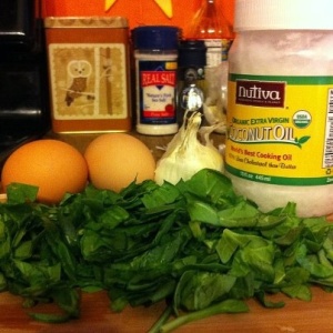 Local Free Range Eggs with Spinach, Carrot & Fresh Garlic